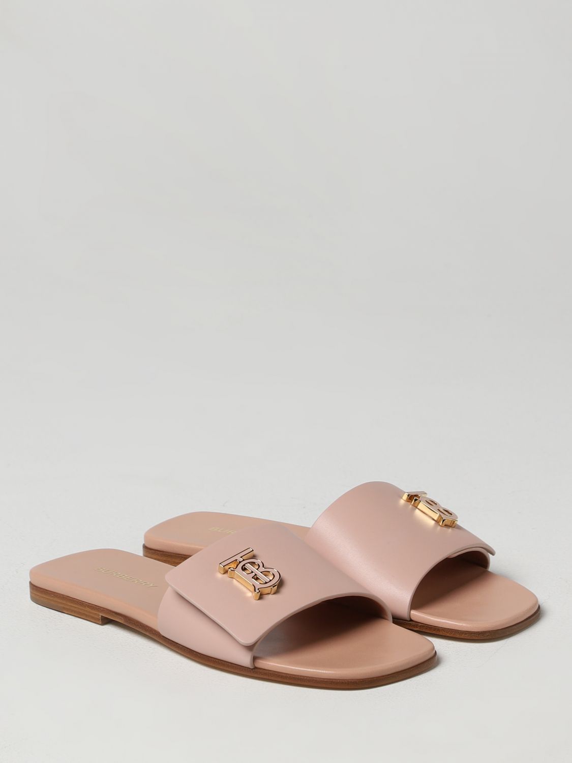 BURBERRY: flat sandals for woman - Pink | Burberry flat sandals 8063170  online on 