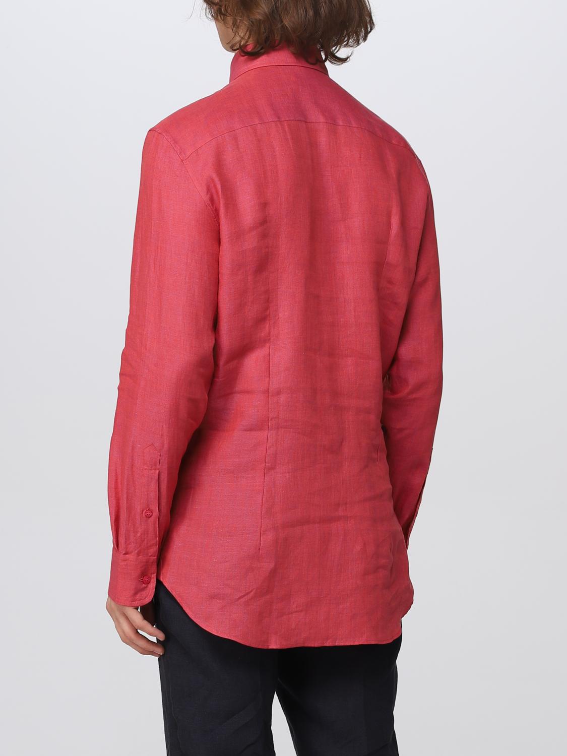 Camicia Etro: Camicia Etro in lino con logo Pegaso ricamato ciclamino 3