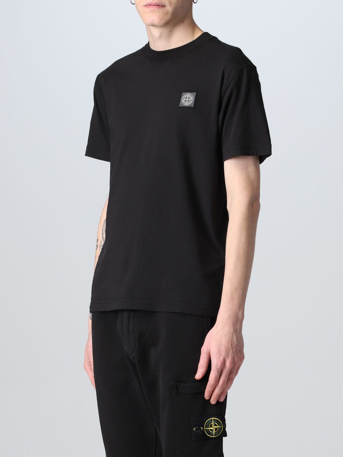 STONE ISLAND: t-shirt for man - Black | Stone Island t-shirt 101523757 ...