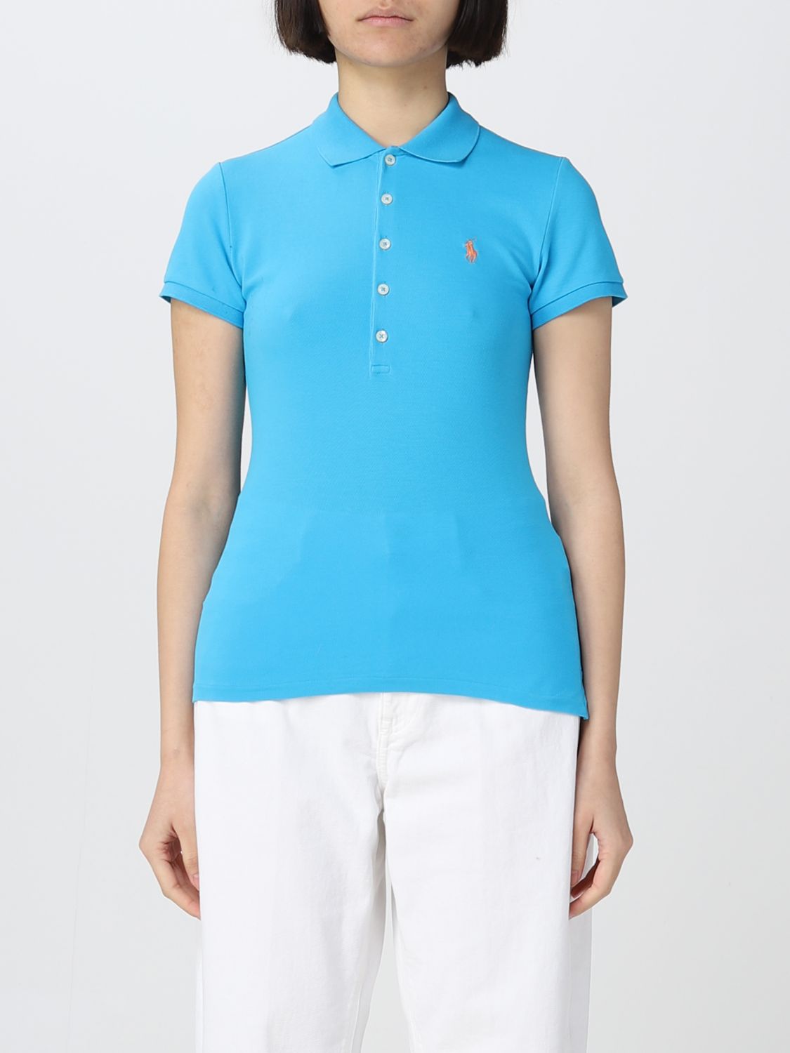 POLO RALPH LAUREN: polo shirt for women - Blue | Polo Ralph Lauren polo  shirt 211870245 online on 