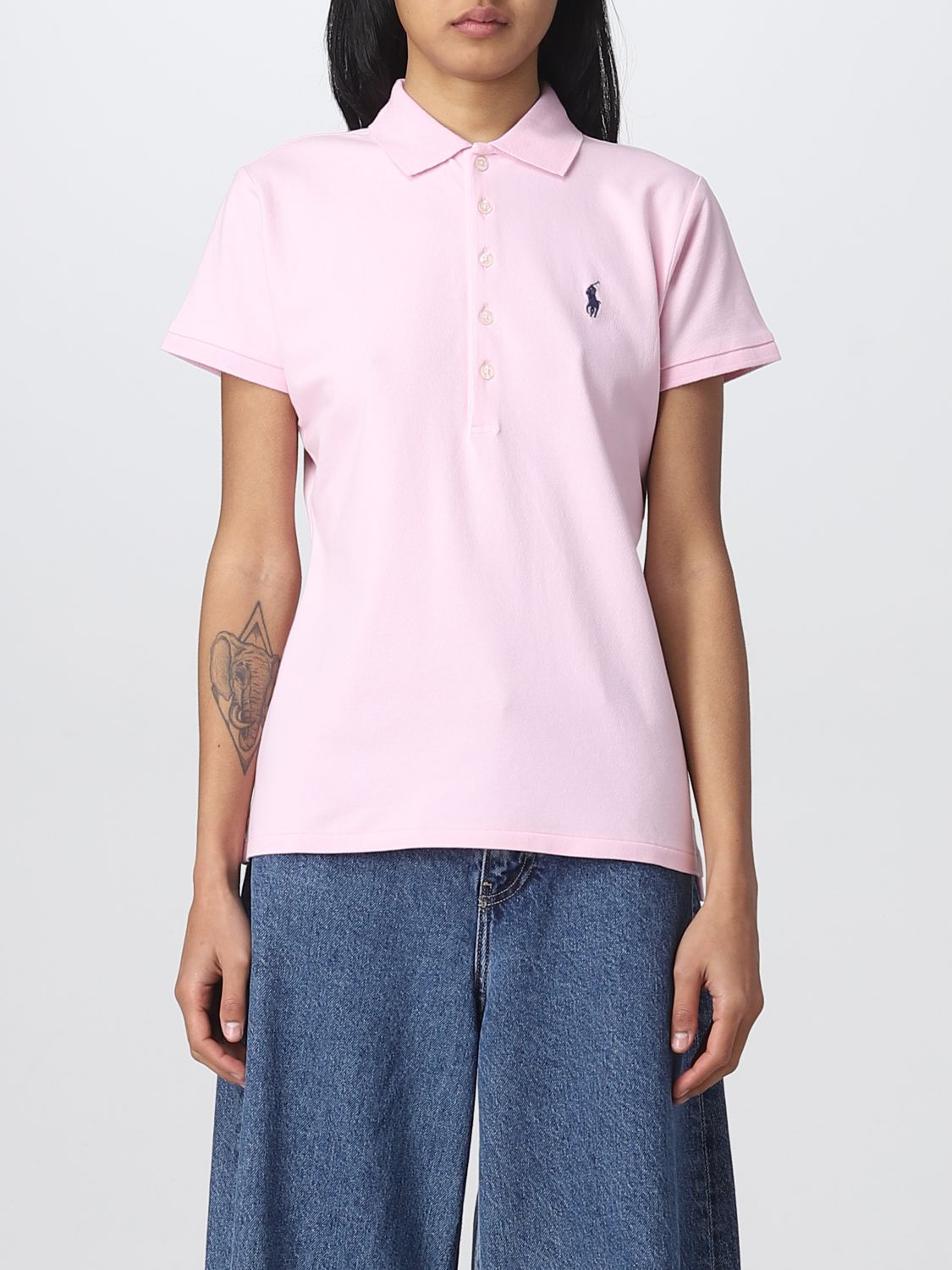 POLO RALPH LAUREN: polo shirt for woman - Blush Pink | Polo Ralph Lauren  polo shirt 211870245 online on 