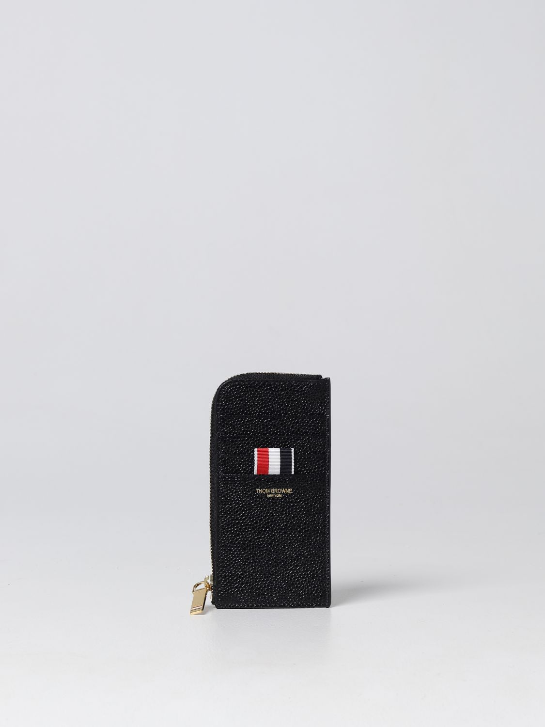 Shop Thom Browne Wallet In Grained Leather In Black
