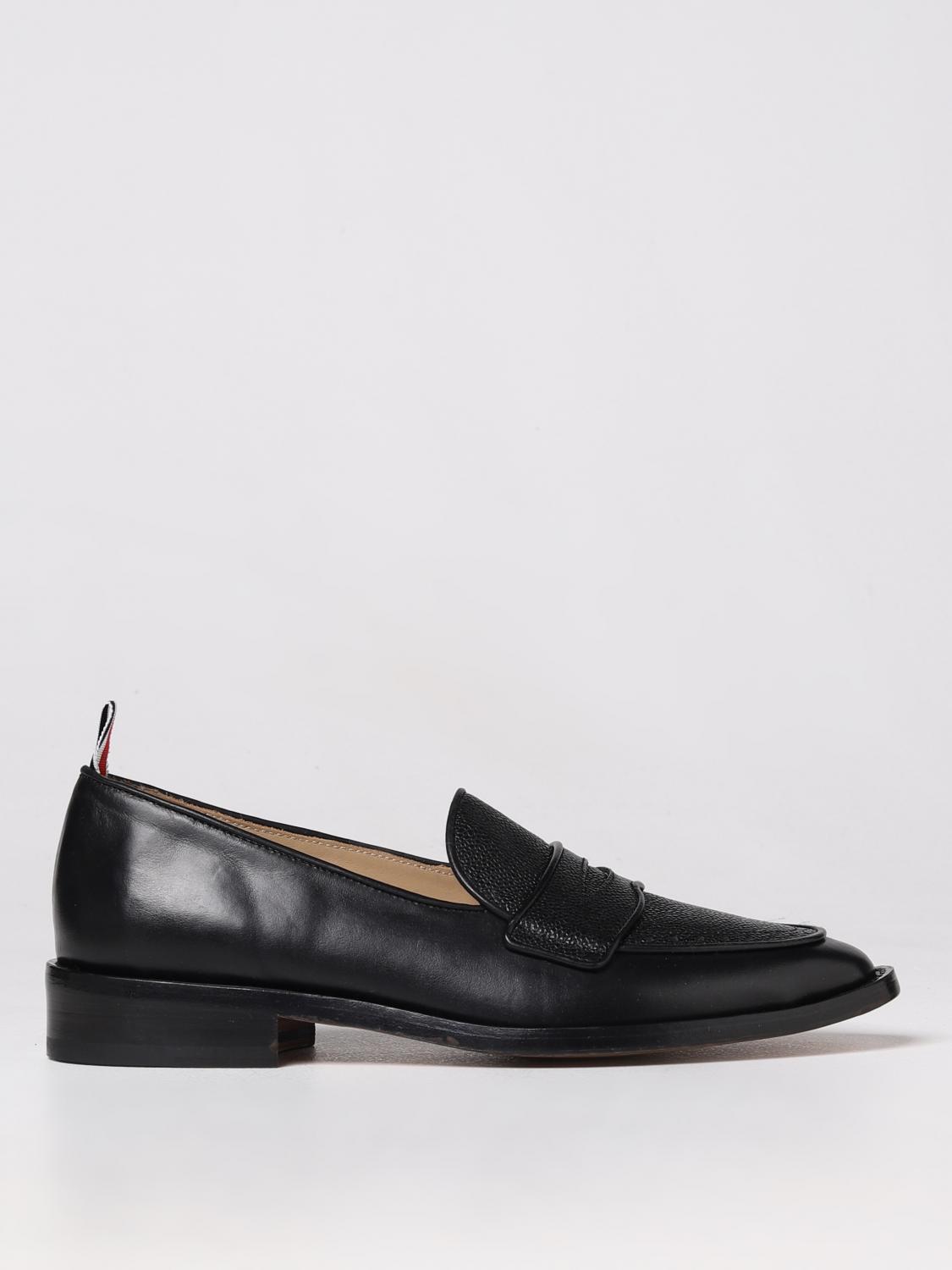 Thom Browne Black Slip-on Loafers With Loop Detail In Black