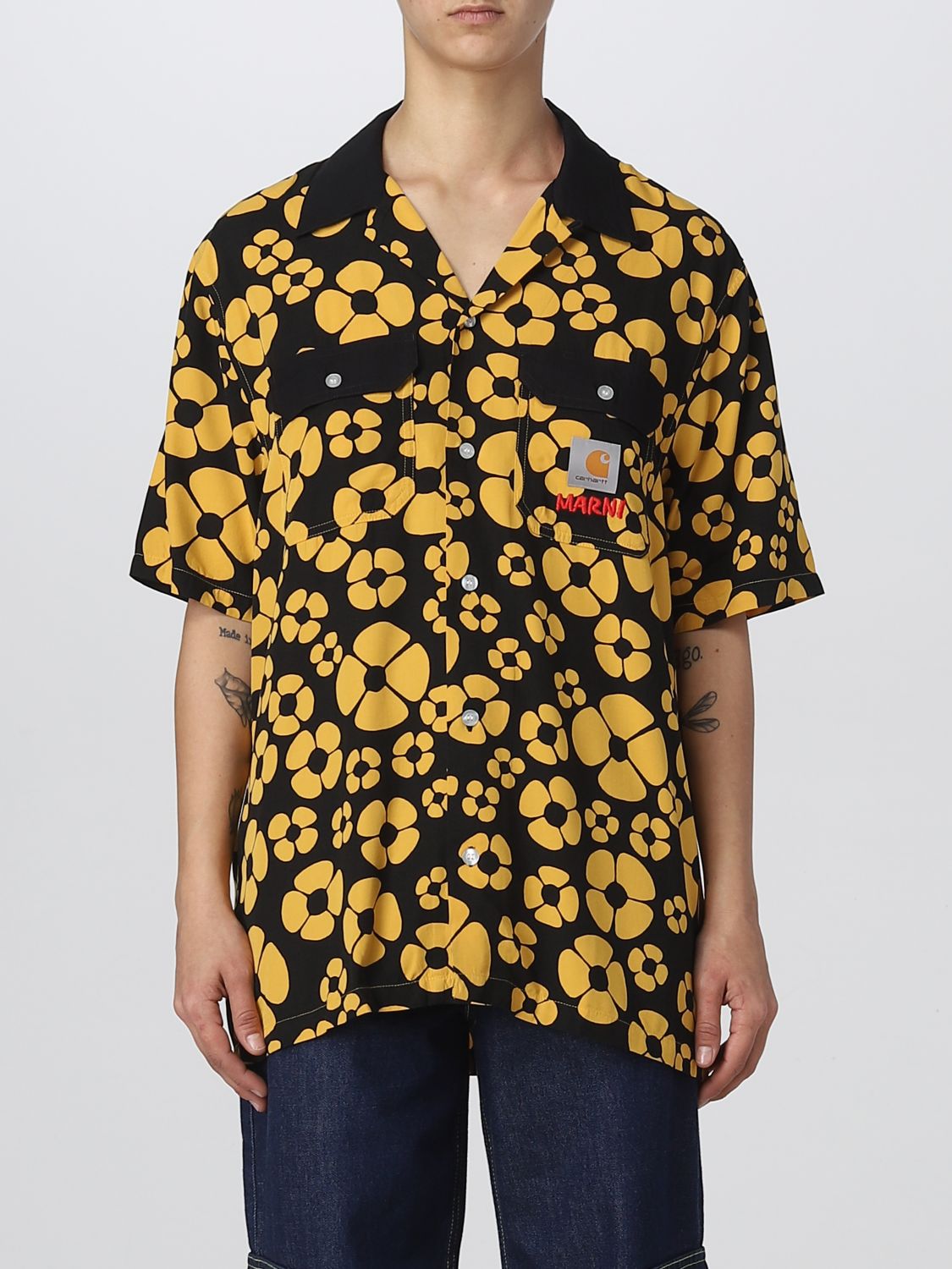 MARNI: Carhartt WIP x shirt in cotton poplin - Yellow | Marni shirt