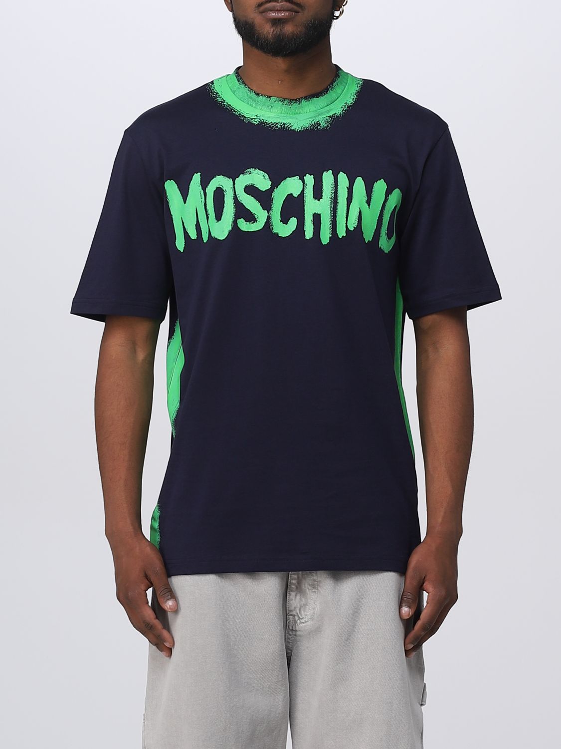 Moschino Couture T-shirt  Men In Gnawed Blue