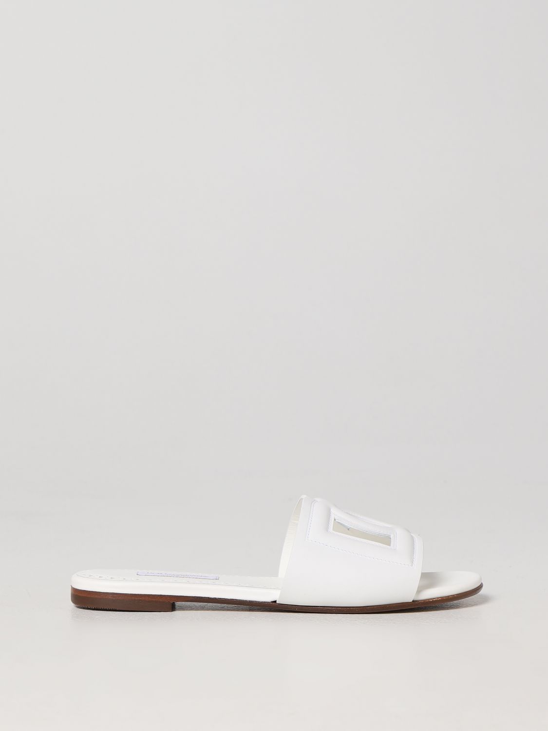 Dolce & Gabbana Kids' Leather Sandals In White