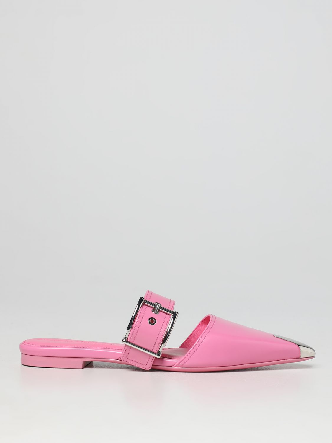 Shop Alexander Mcqueen Mules In Leather In Pink