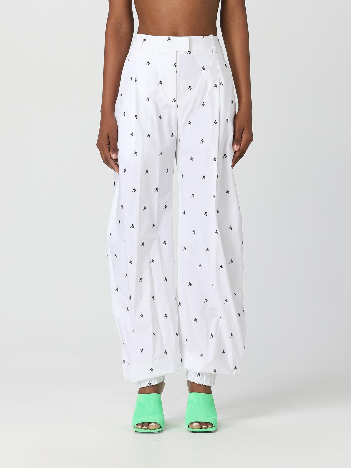 Shop Attico Rey Cotton Pants In White