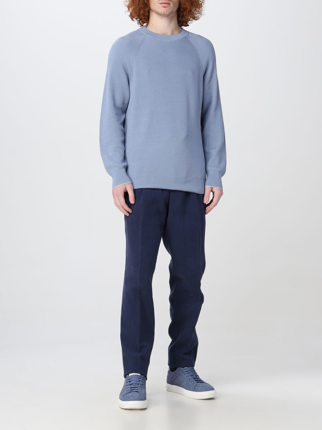 BRUNELLO CUCINELLI: sweater for man - Sky Blue | Brunello Cucinelli ...