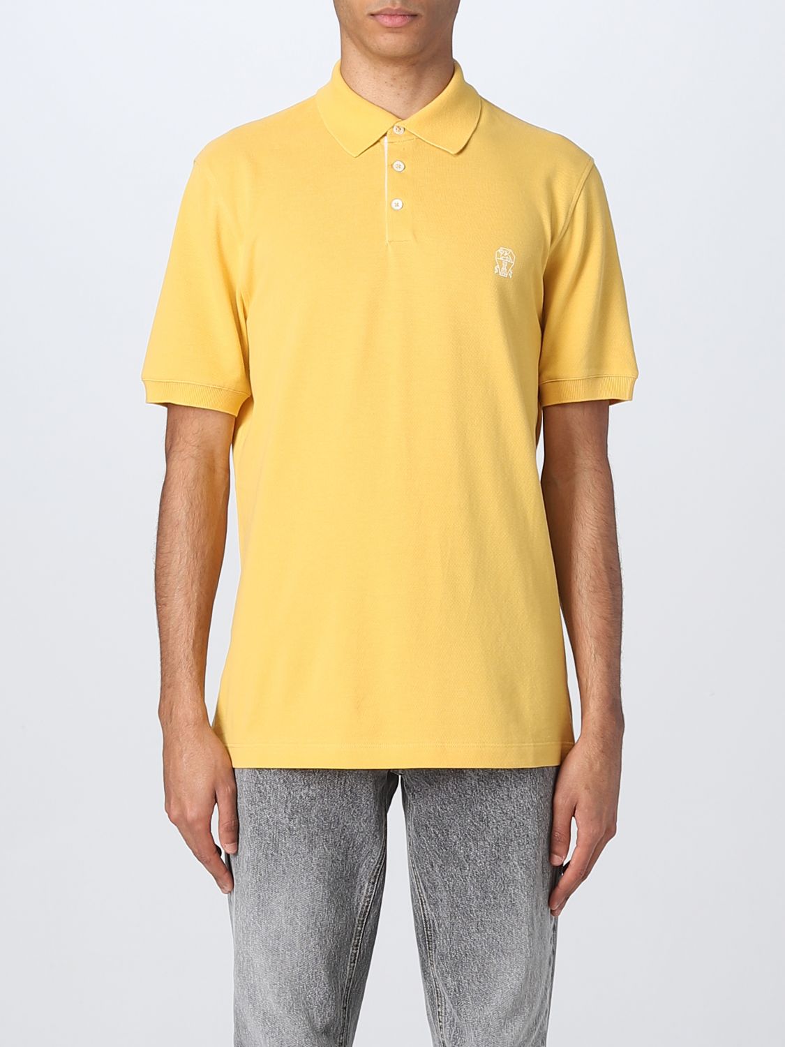 BRUNELLO CUCINELLI: polo shirt for man - Yellow | Brunello Cucinelli ...