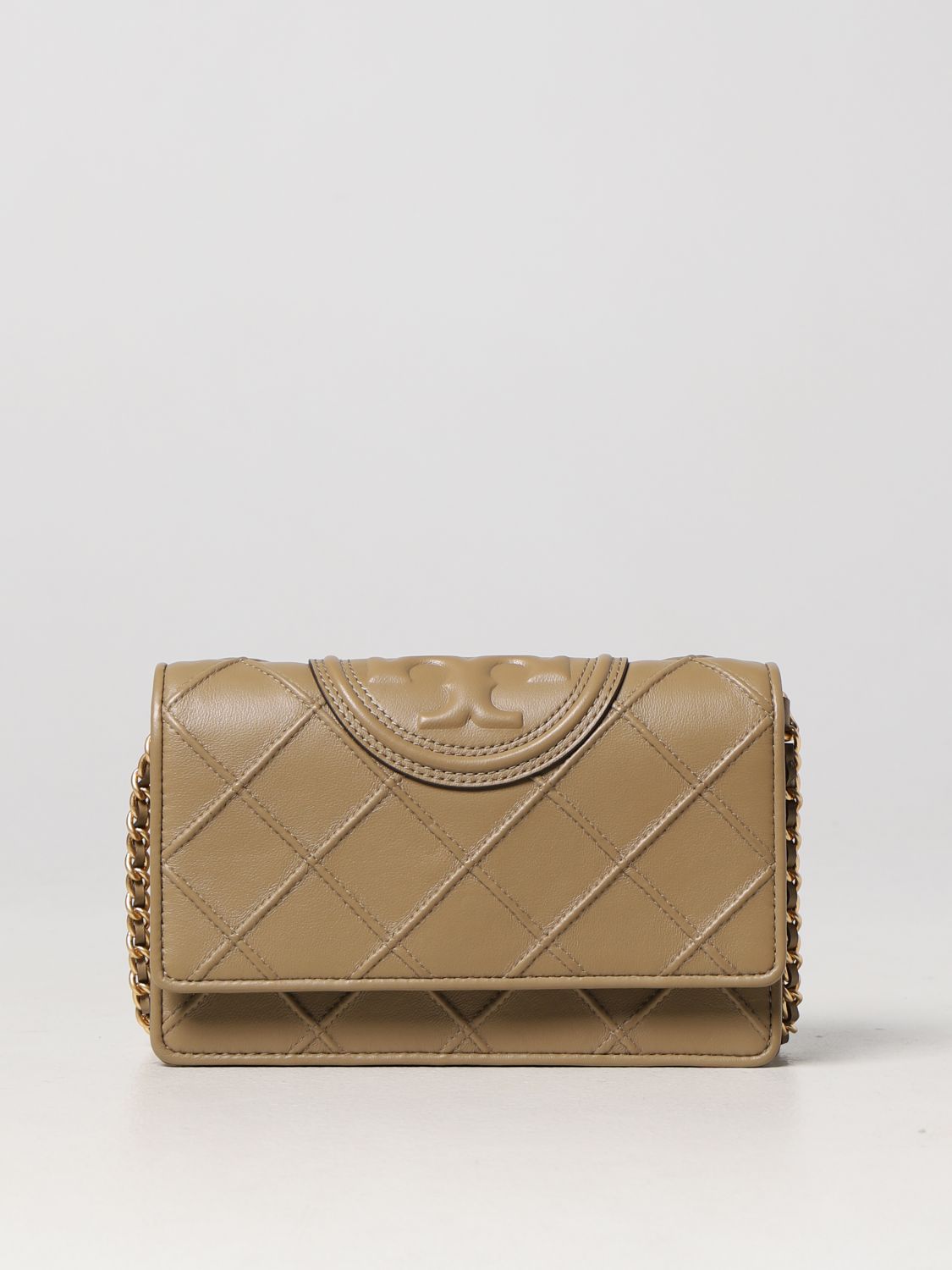 Tory Burch Camel Leather Flap Crossbody Bag For Sale at 1stDibs
