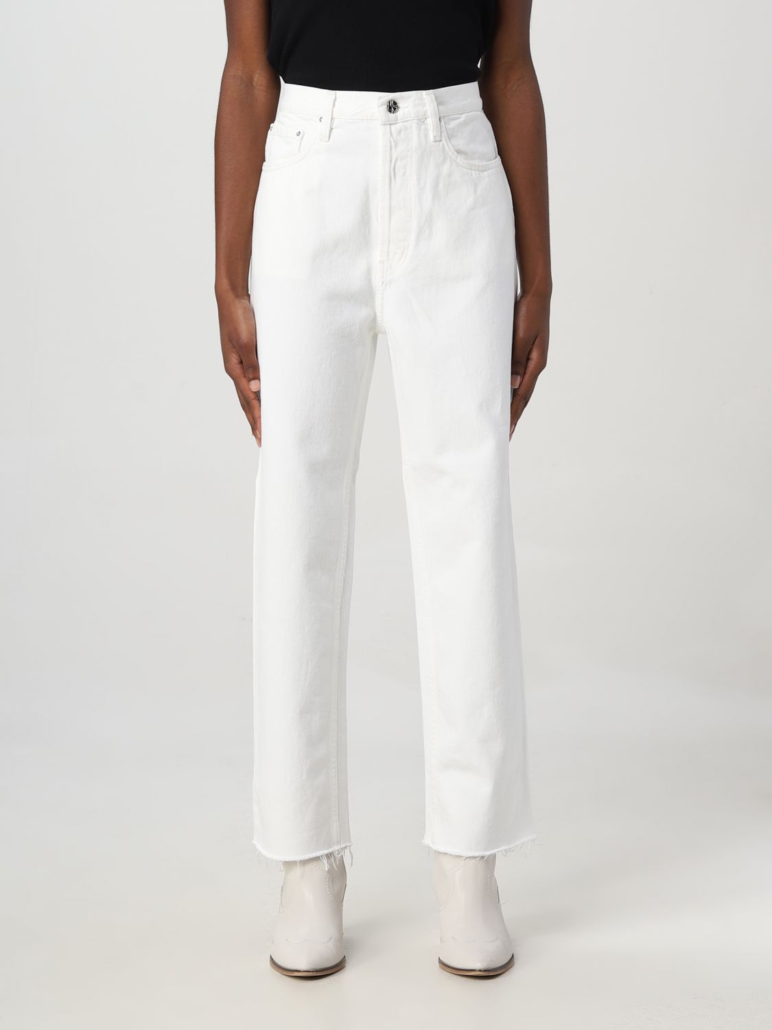 Shop Totême Jeans Toteme Woman Color White