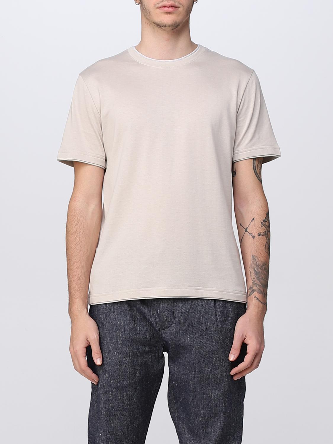 Eleventy Short-sleeve Cotton T-shirt In Sand