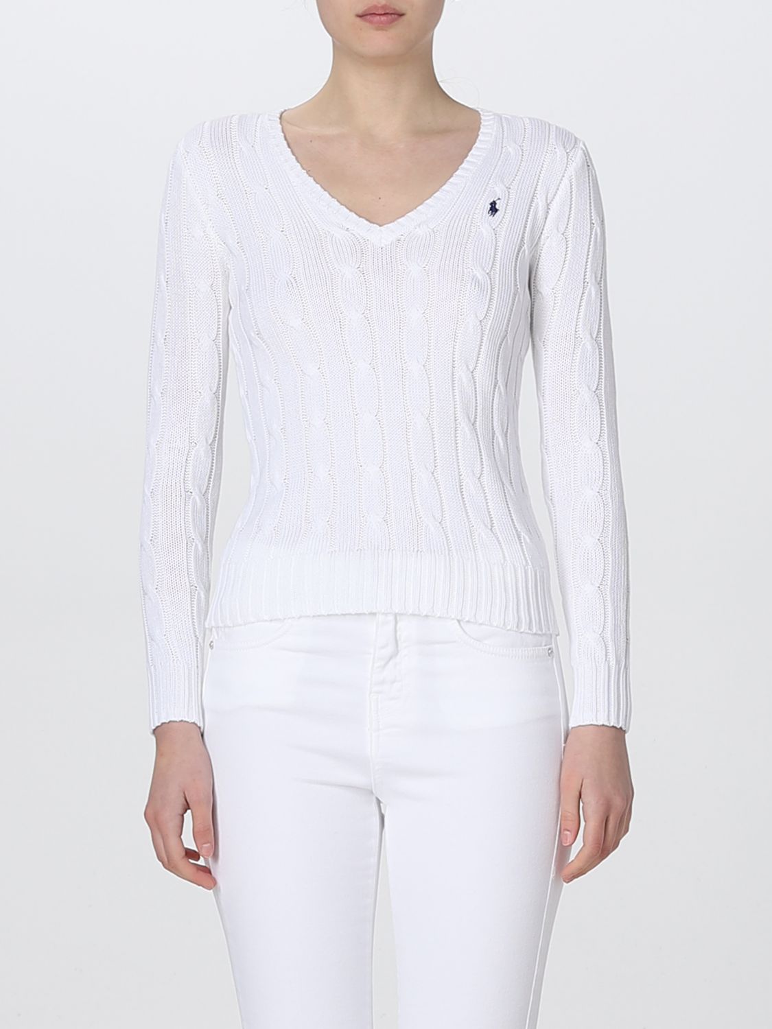 POLO RALPH LAUREN: sweater for woman - White | Polo Ralph Lauren sweater  211891641 online on 