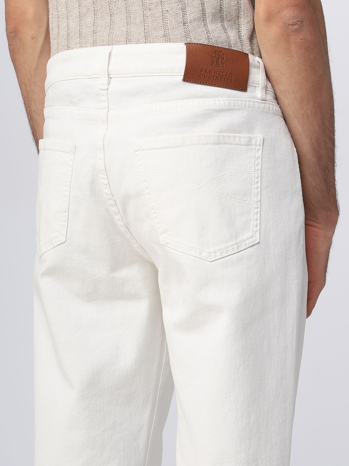BRUNELLO CUCINELLI: pants for man - White | Brunello Cucinelli pants ...