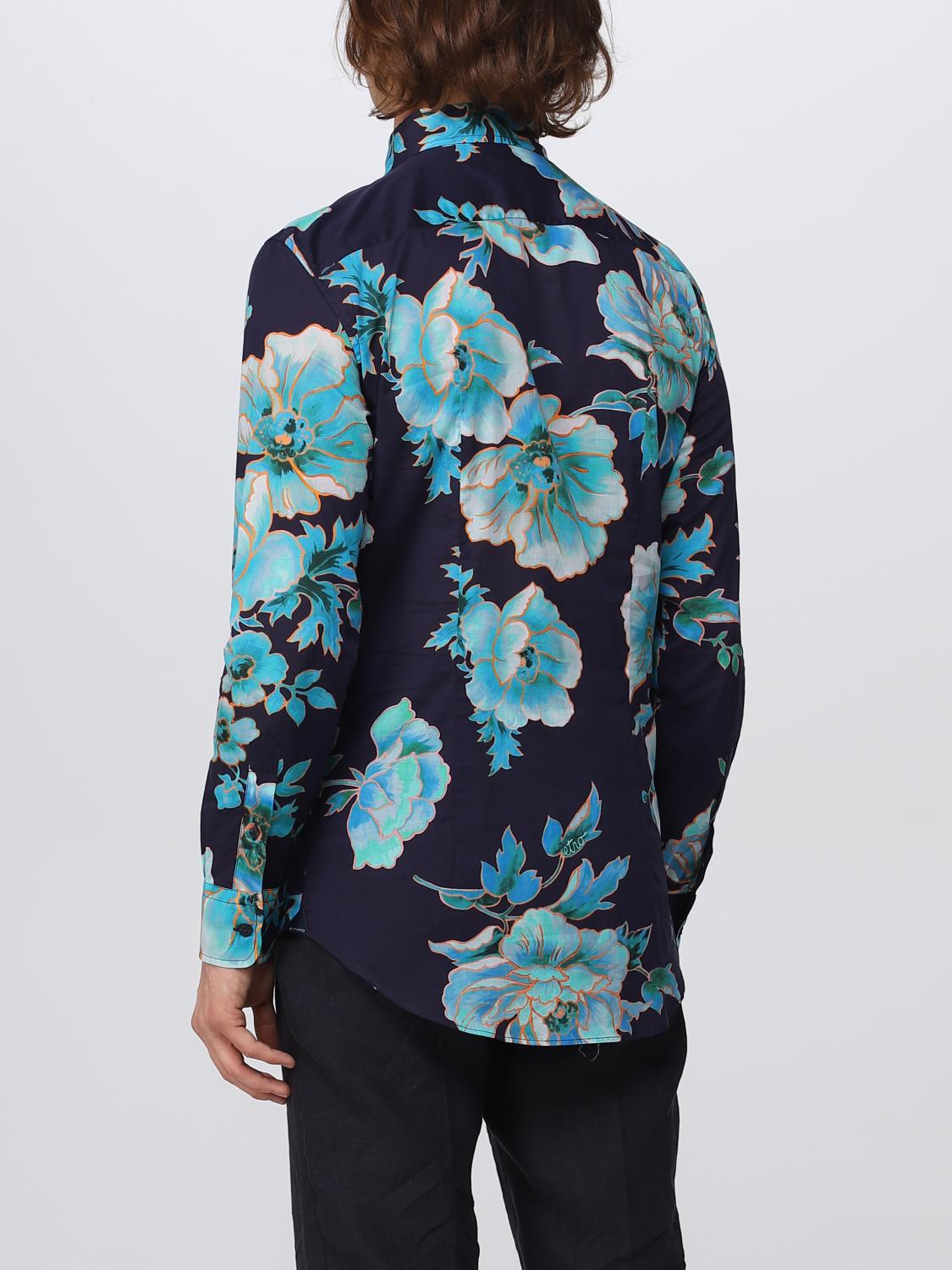 Camicia Etro: Camicia Etro in cotone con stampa floreale blue 3