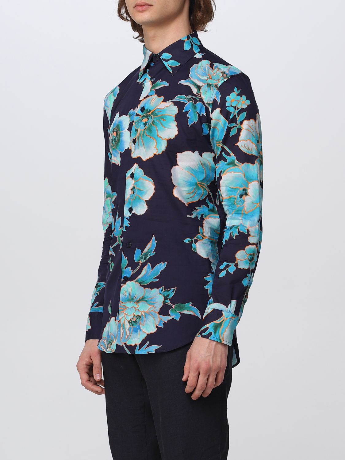 Camicia Etro: Camicia Etro in cotone con stampa floreale blue 4