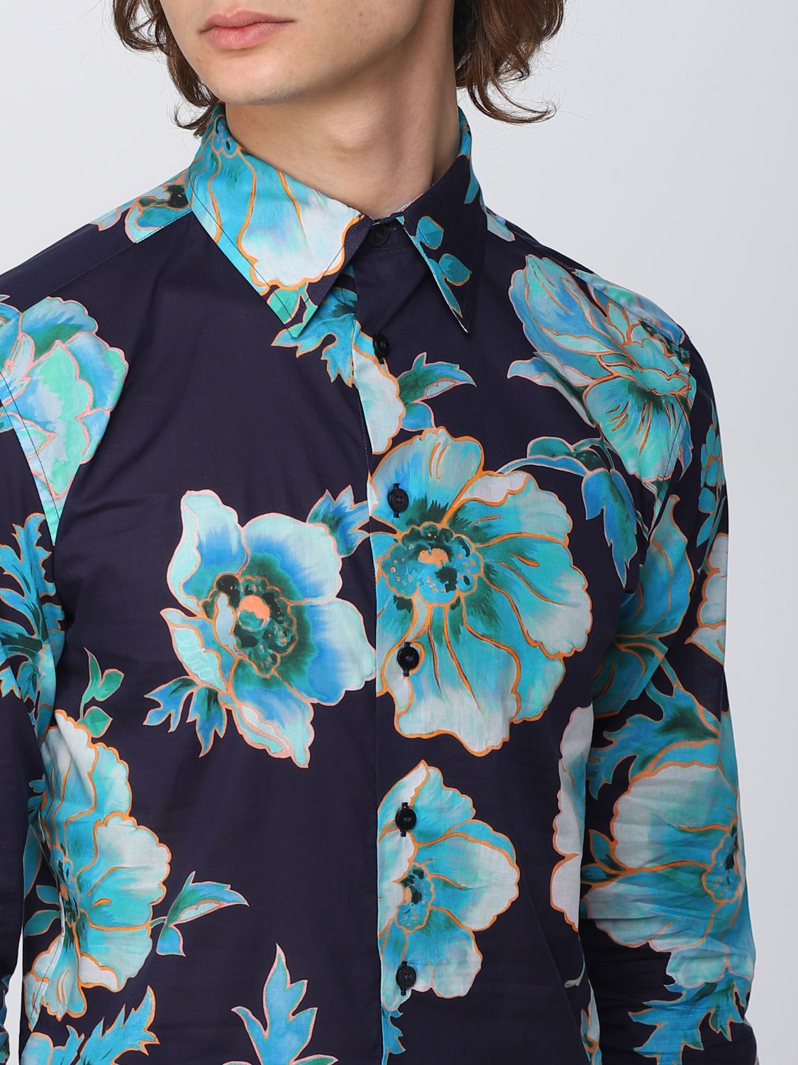 Camicia Etro: Camicia Etro in cotone con stampa floreale blue 5