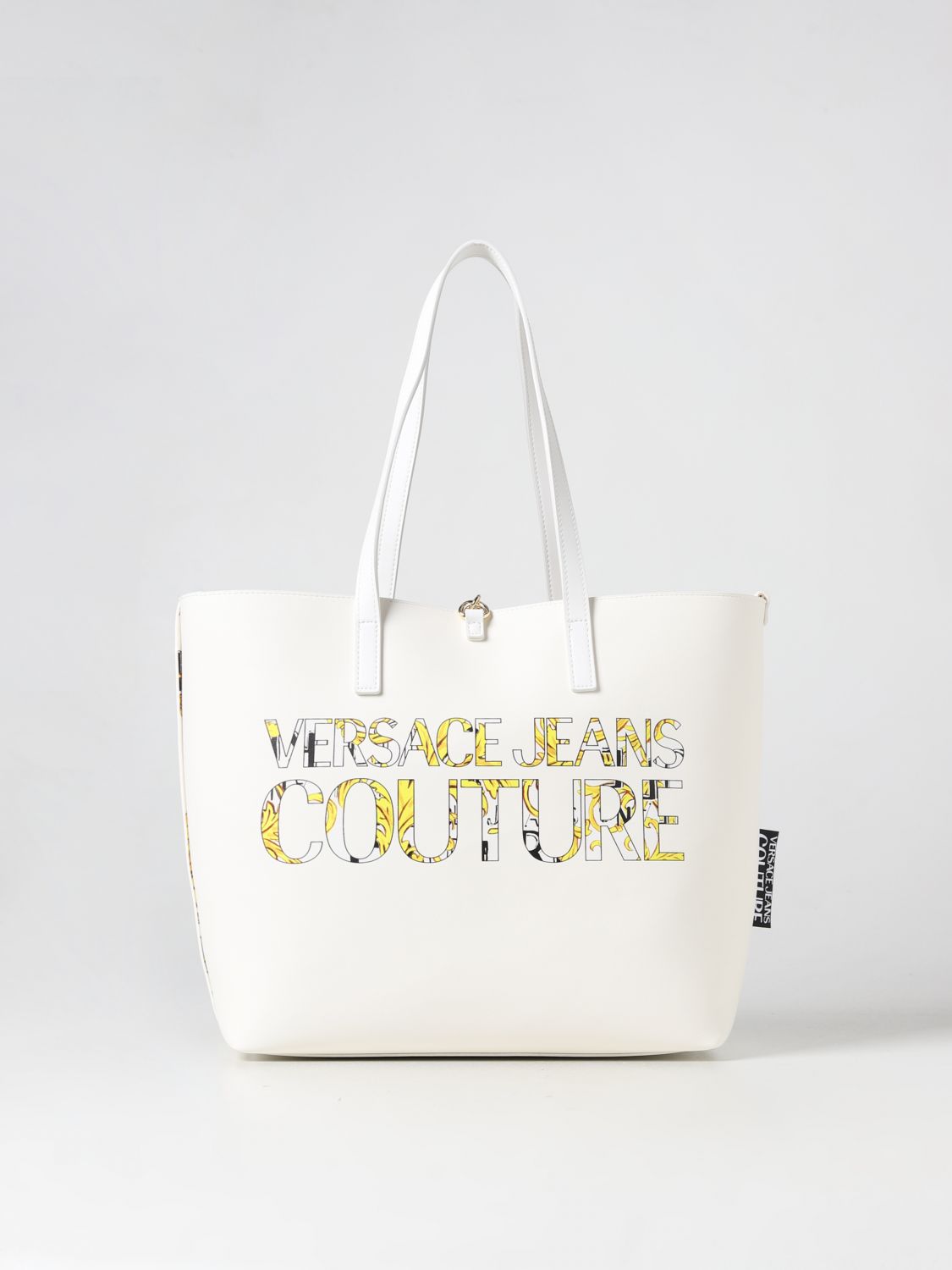 Borse tote Versace Jeans Couture: Borsa Versace Jeans Couture in pelle sintetica saffiano bianco 1 4
