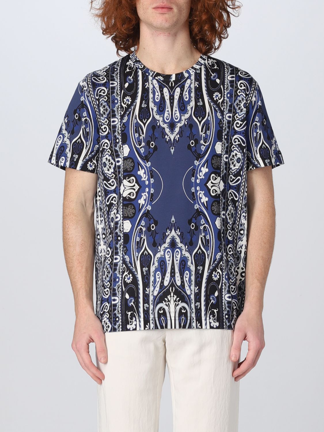 T-shirt Etro: T-shirt Etro con stampa Paisley all over blue 1