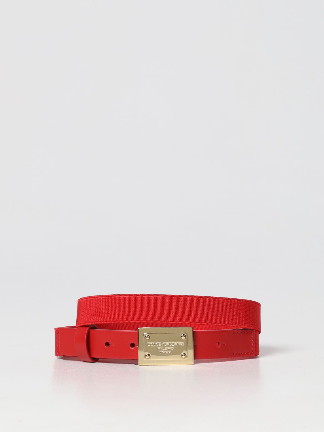 Dolce & Gabbana Belt In Stretch Fabric In Red