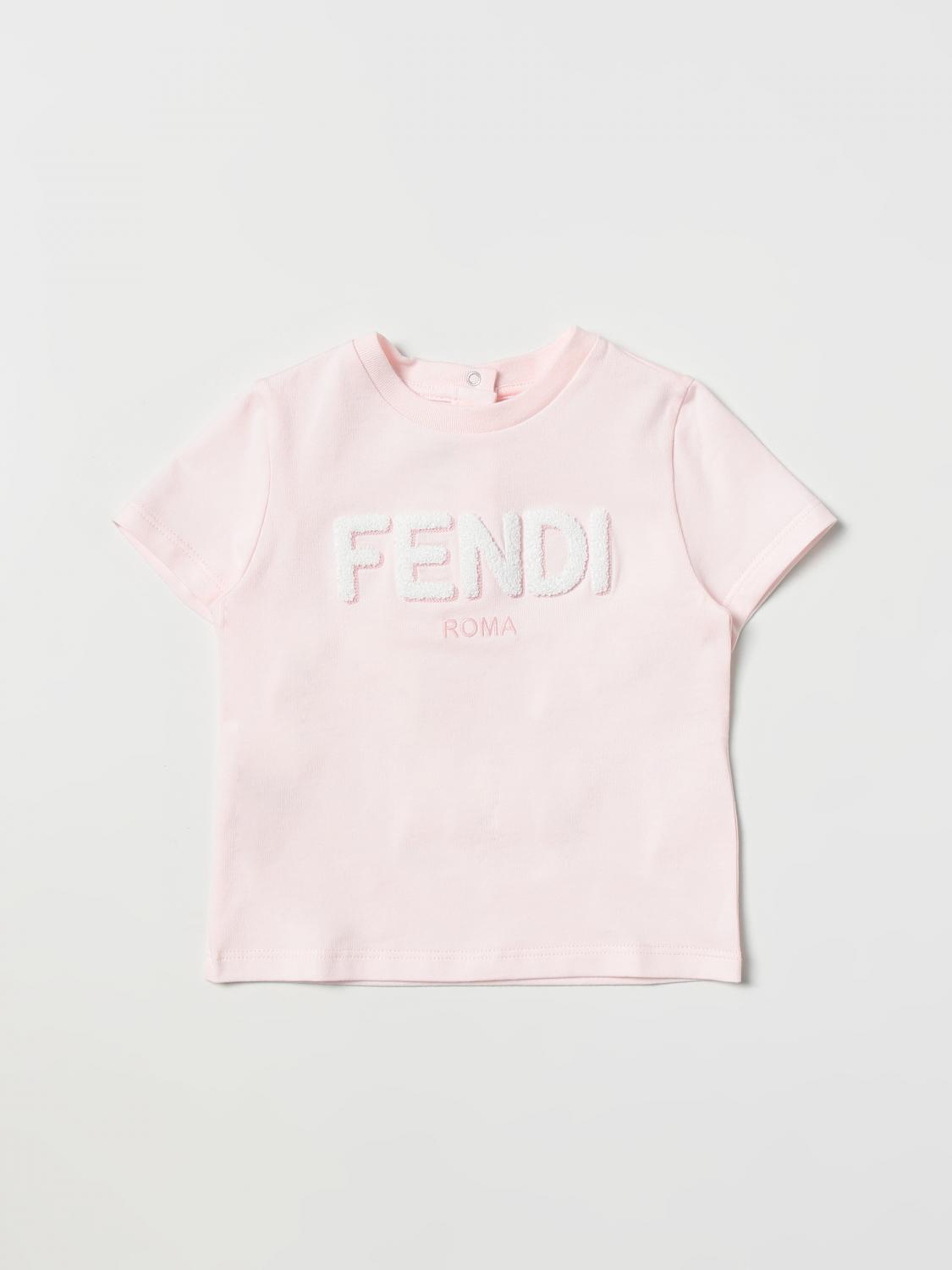 FENDI KIDS tshirt for baby Pink Fendi Kids tshirt BUI059ST8