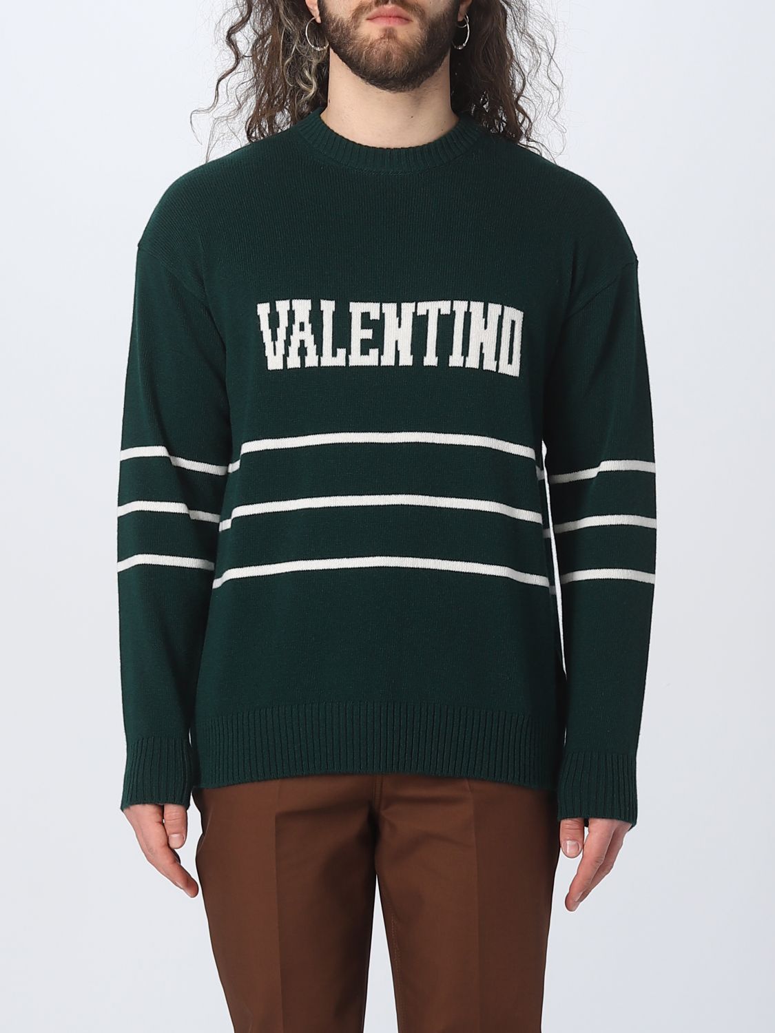 Shop Valentino Sweater  Men Color Green