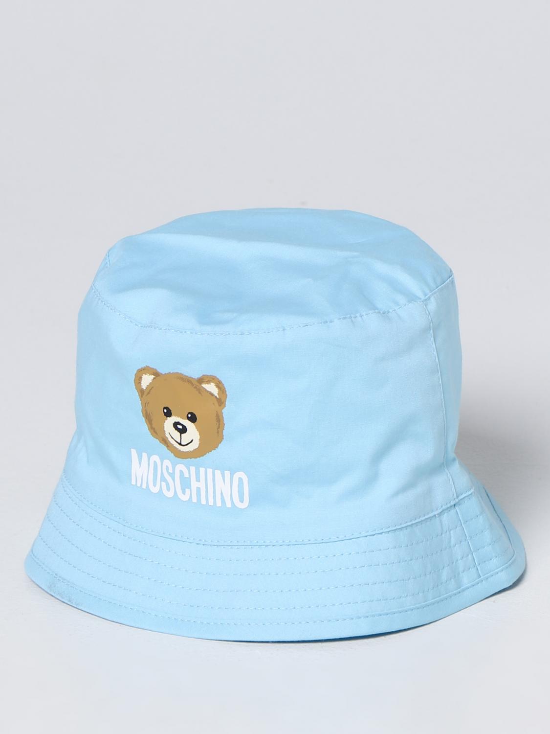 Moschino Baby Outlet hat for kids Sky Blue Moschino Baby hat