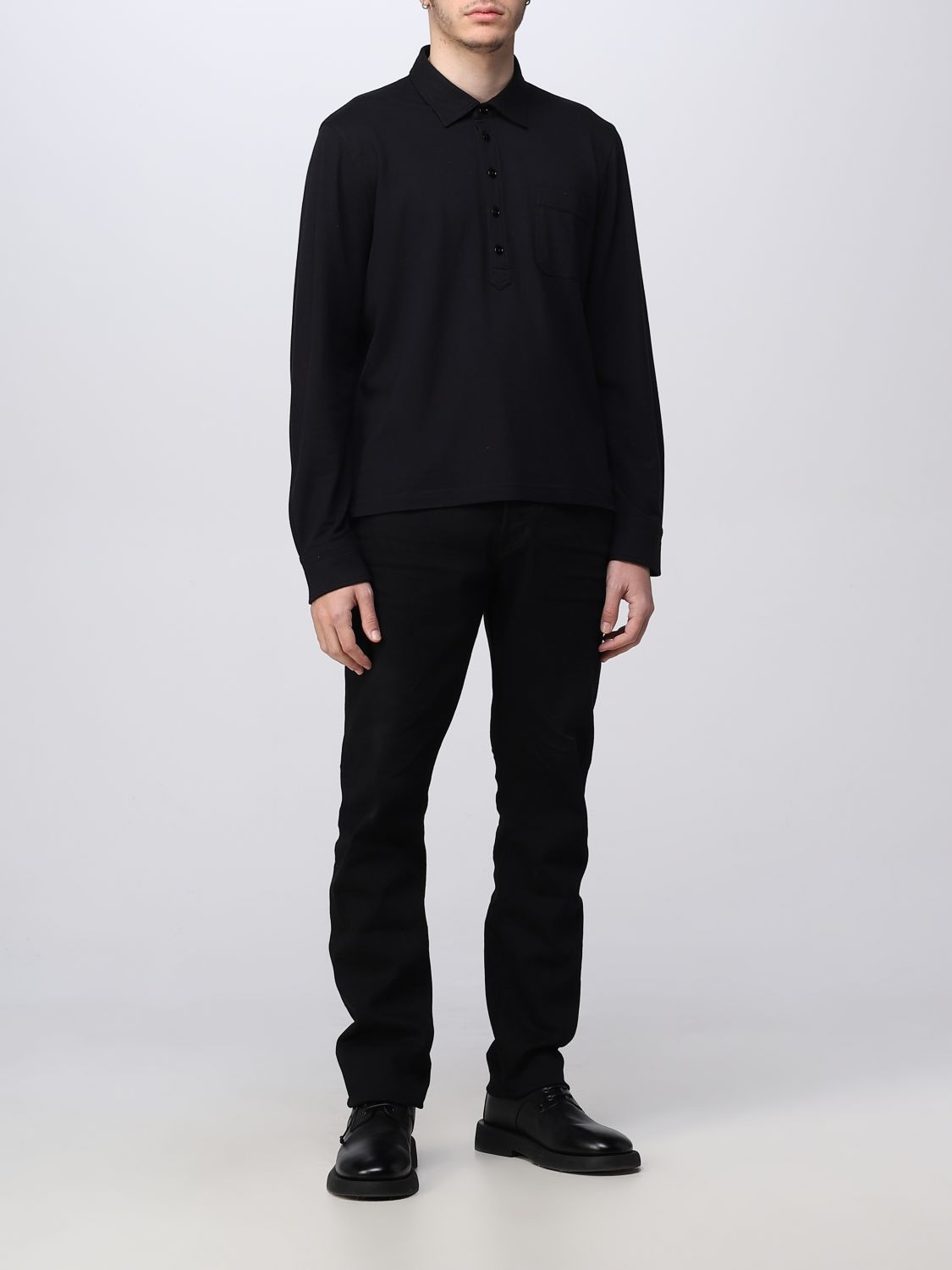 TOM FORD: polo shirt for men - Black | Tom Ford polo shirt JPL001JMC003S23  online on 