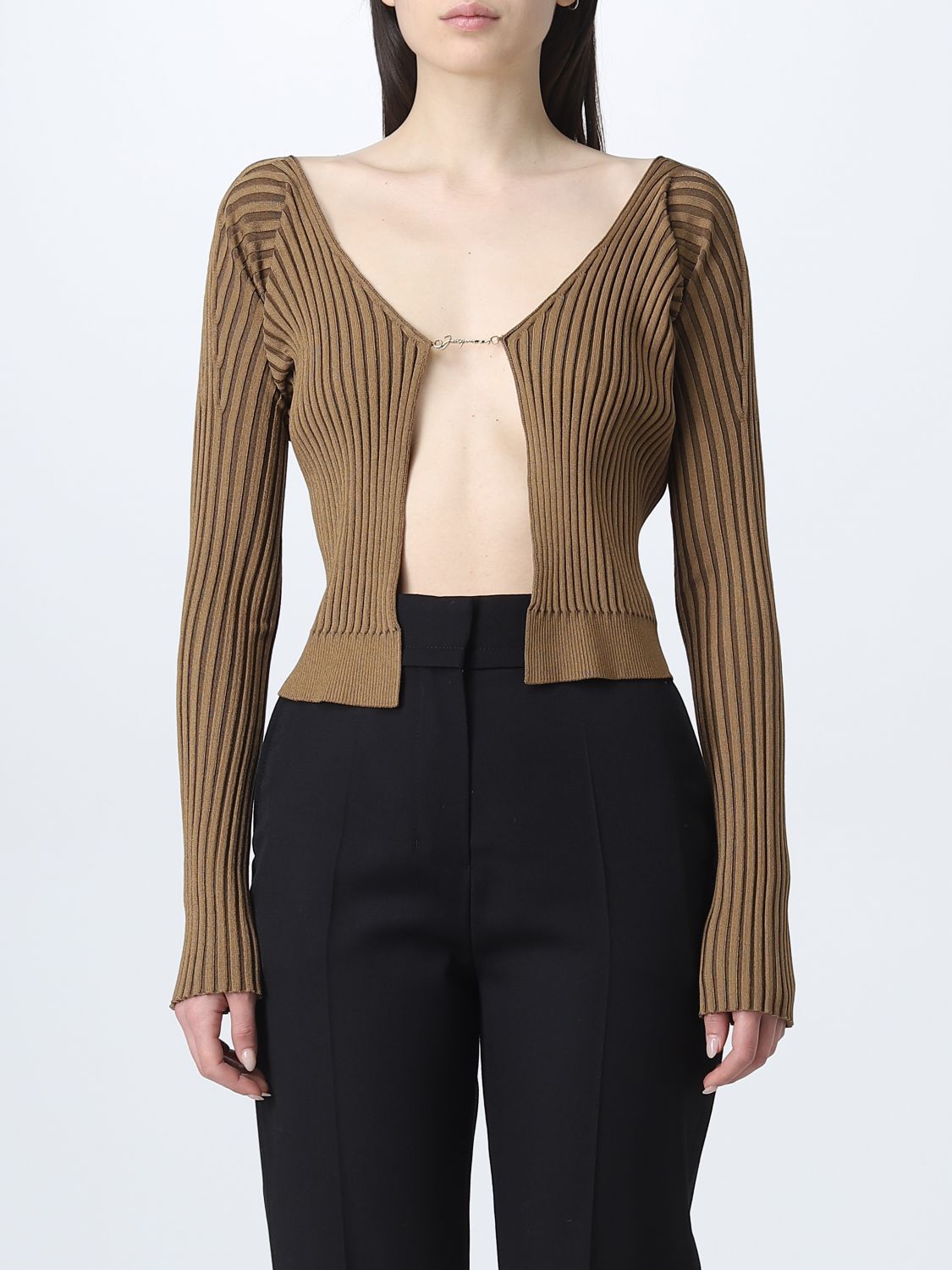 JACQUEMUS SWEATER JACQUEMUS WOMAN COLOR BROWN,D89950032