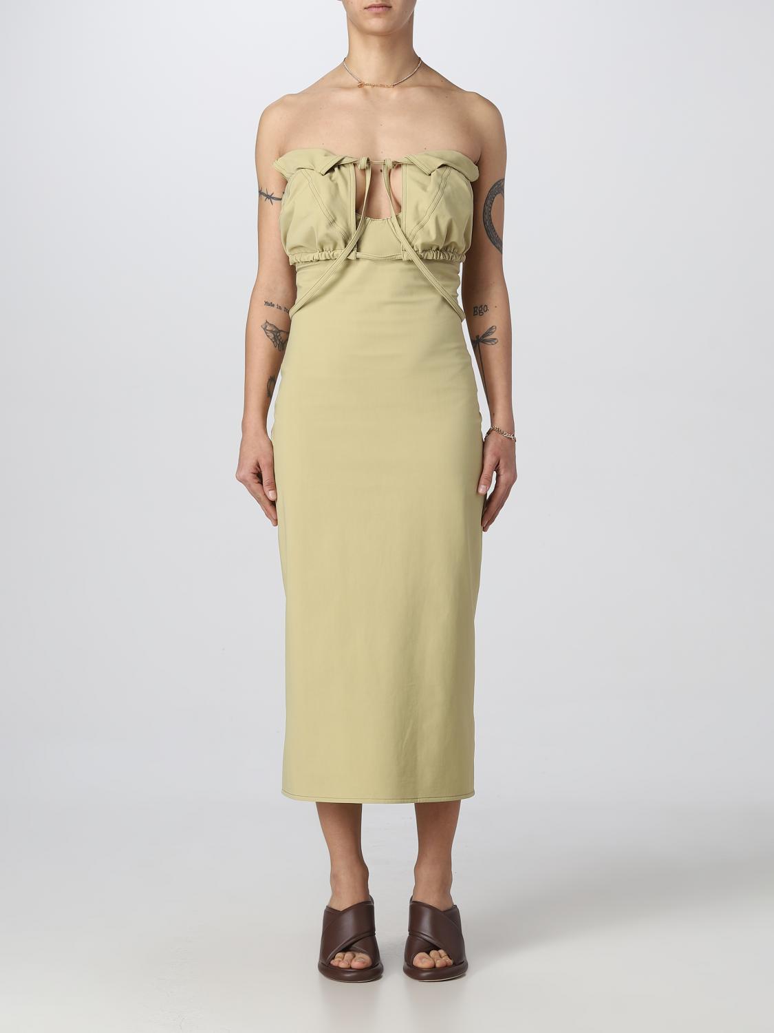 Jacquemus La Robe Bikini Strapless Midi Dress In Beige