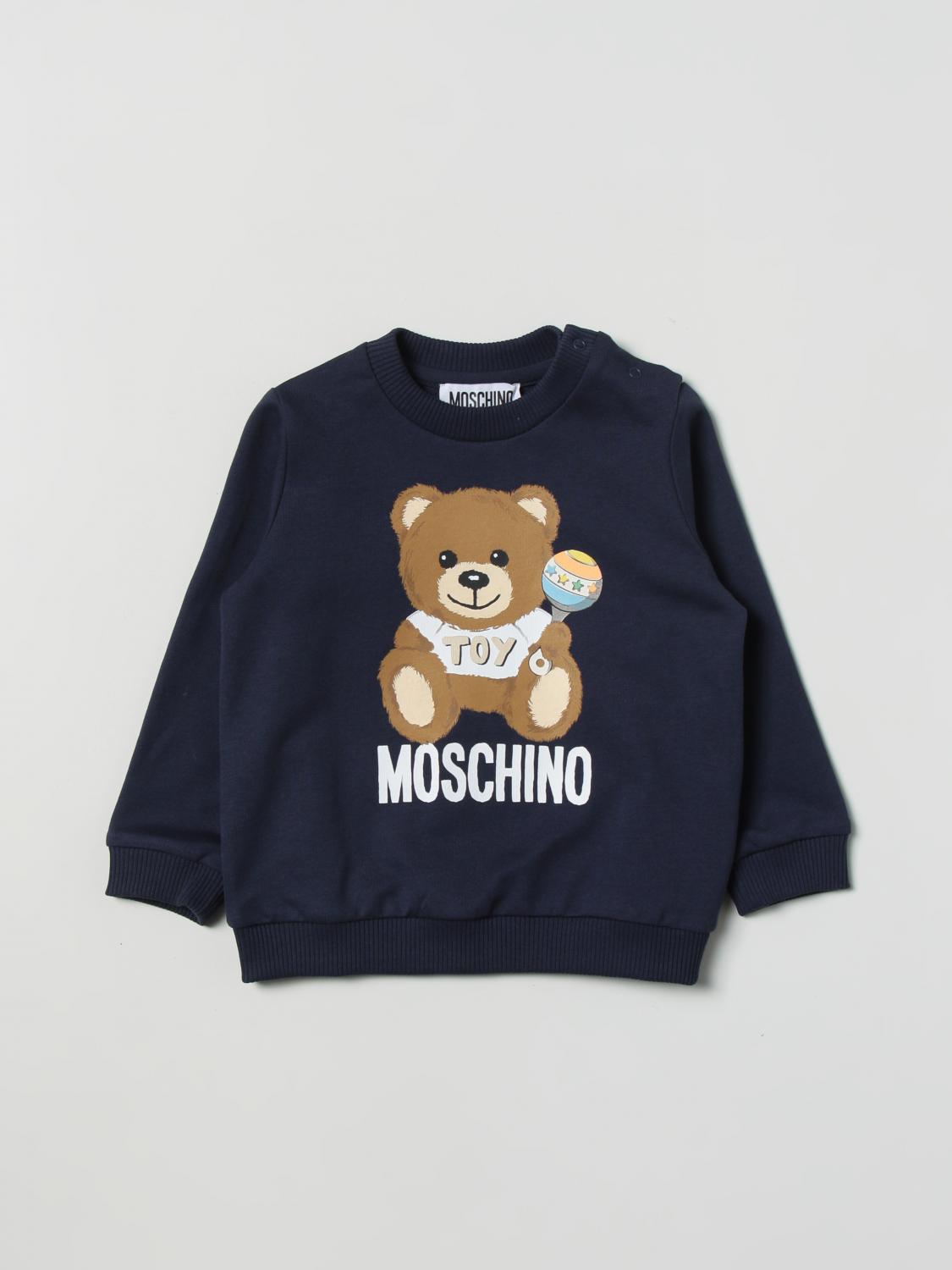 MOSCHINO BABY sweater for baby Blue Moschino Baby sweater MMF04QLCA19 online on