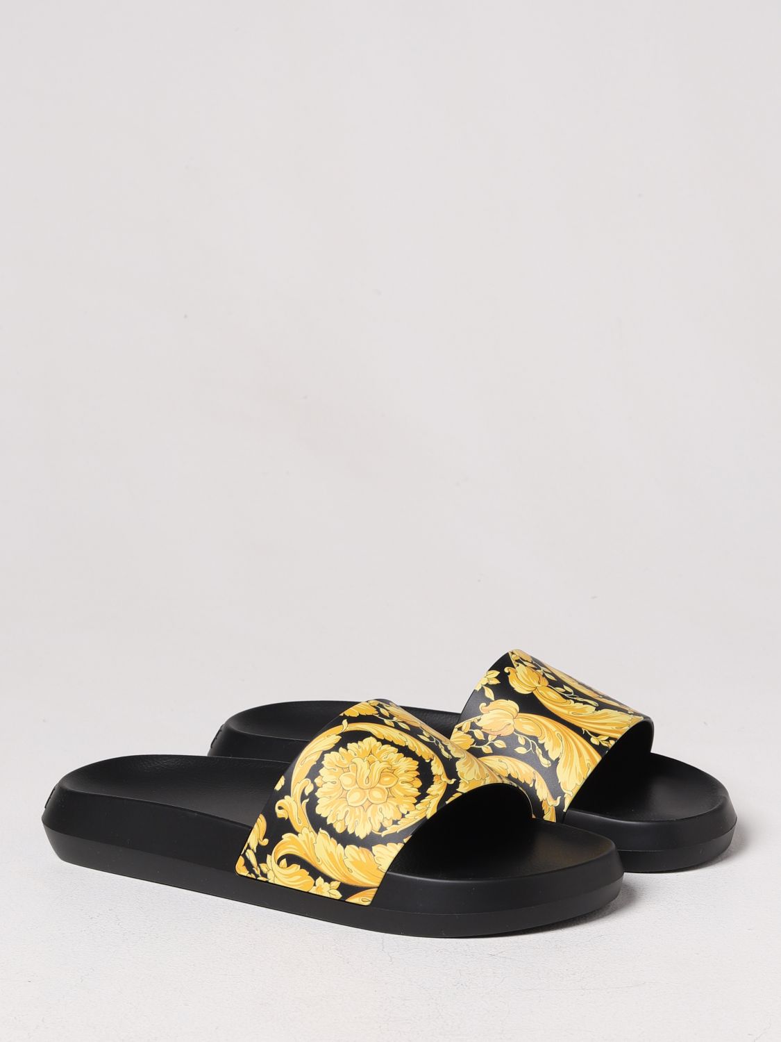 VERSACE: sandals for man - Black | Versace sandals 10087341A06250 ...