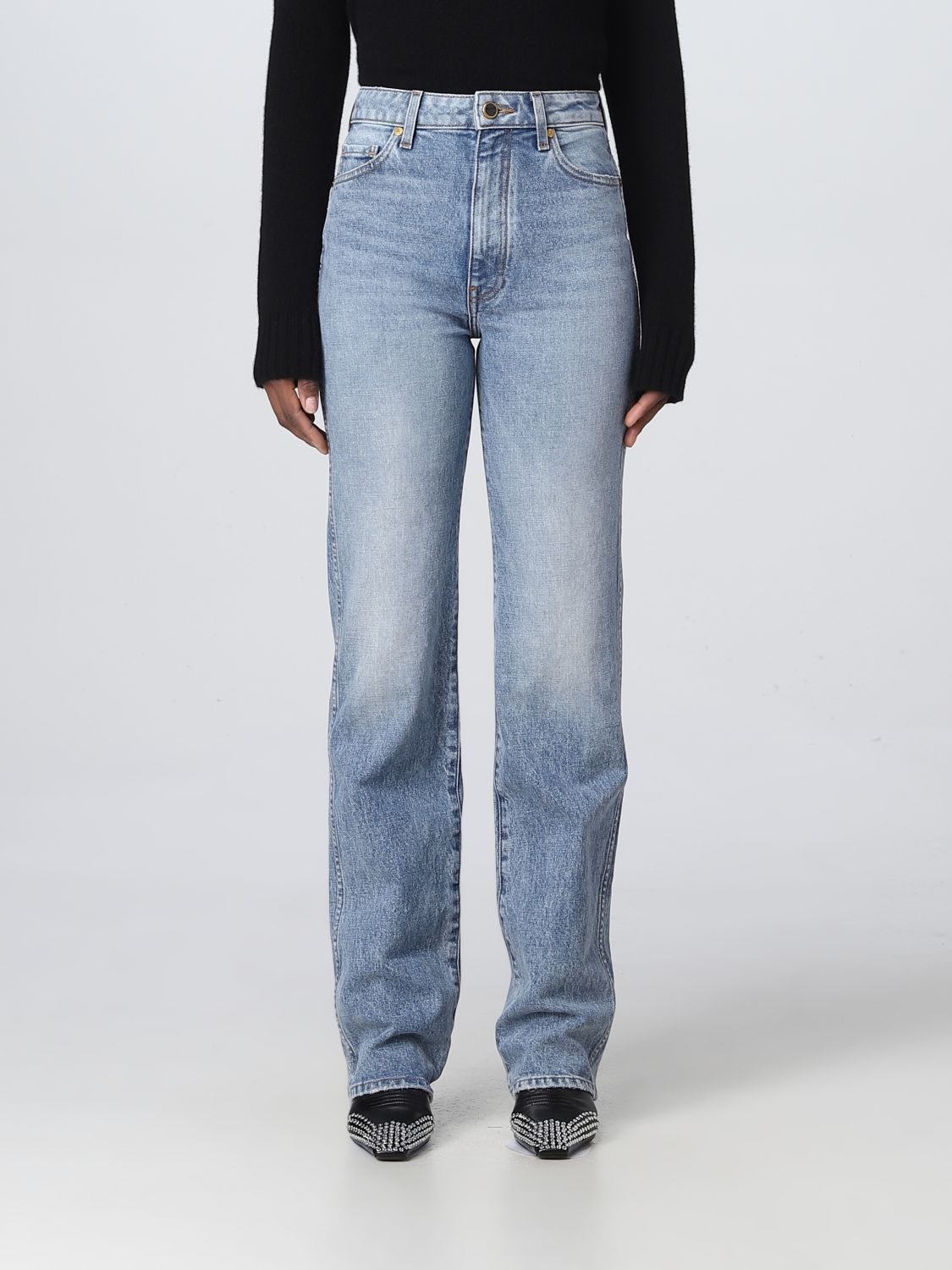 KHAITE: jeans for woman - Blue | Khaite jeans 1032096 online at GIGLIO.COM