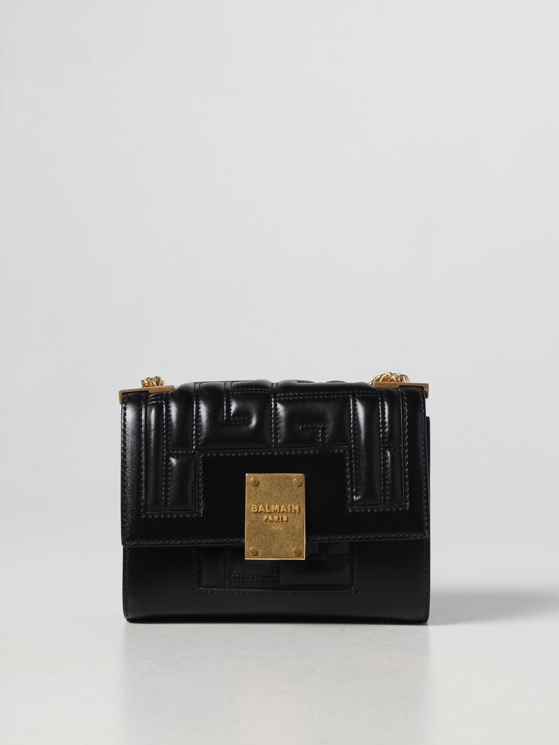 BALMAIN 1945 bag with embossed monogram Black Balmain mini