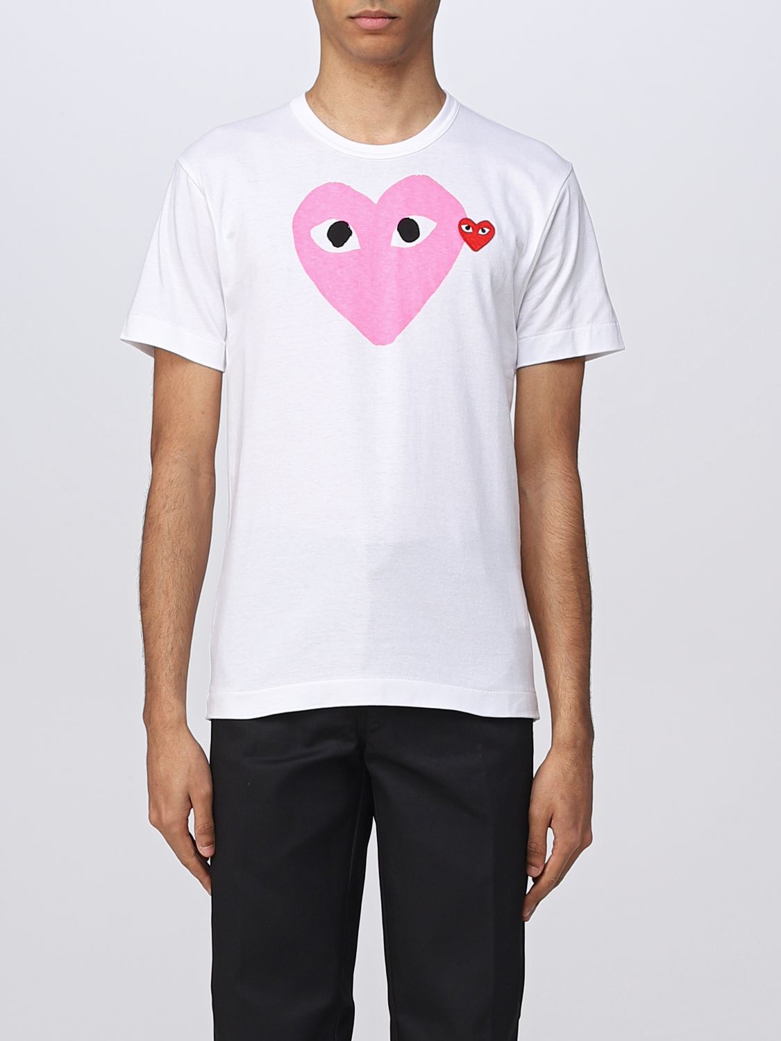 COMME DES GARCONS PLAY: t-shirt for man - Pink | Comme Des Garcons Play ...