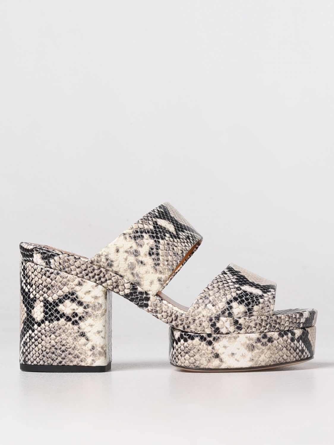 Chloé Embossed Heeled Sandals In Grey | ModeSens