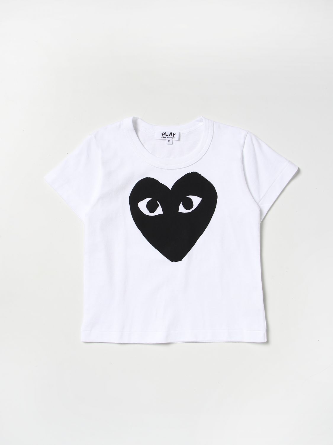 Comme Des Garçons Play Kids Heart Logo Cotton T-shirt In White