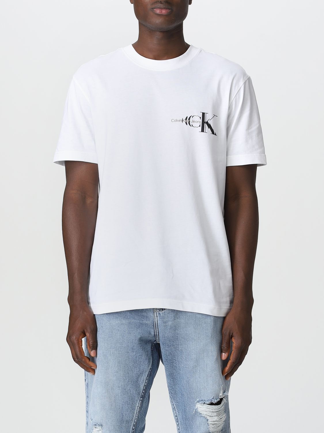 CALVIN JEANS: t-shirt for man - White | Klein t-shirt J30J322632 online on GIGLIO.COM