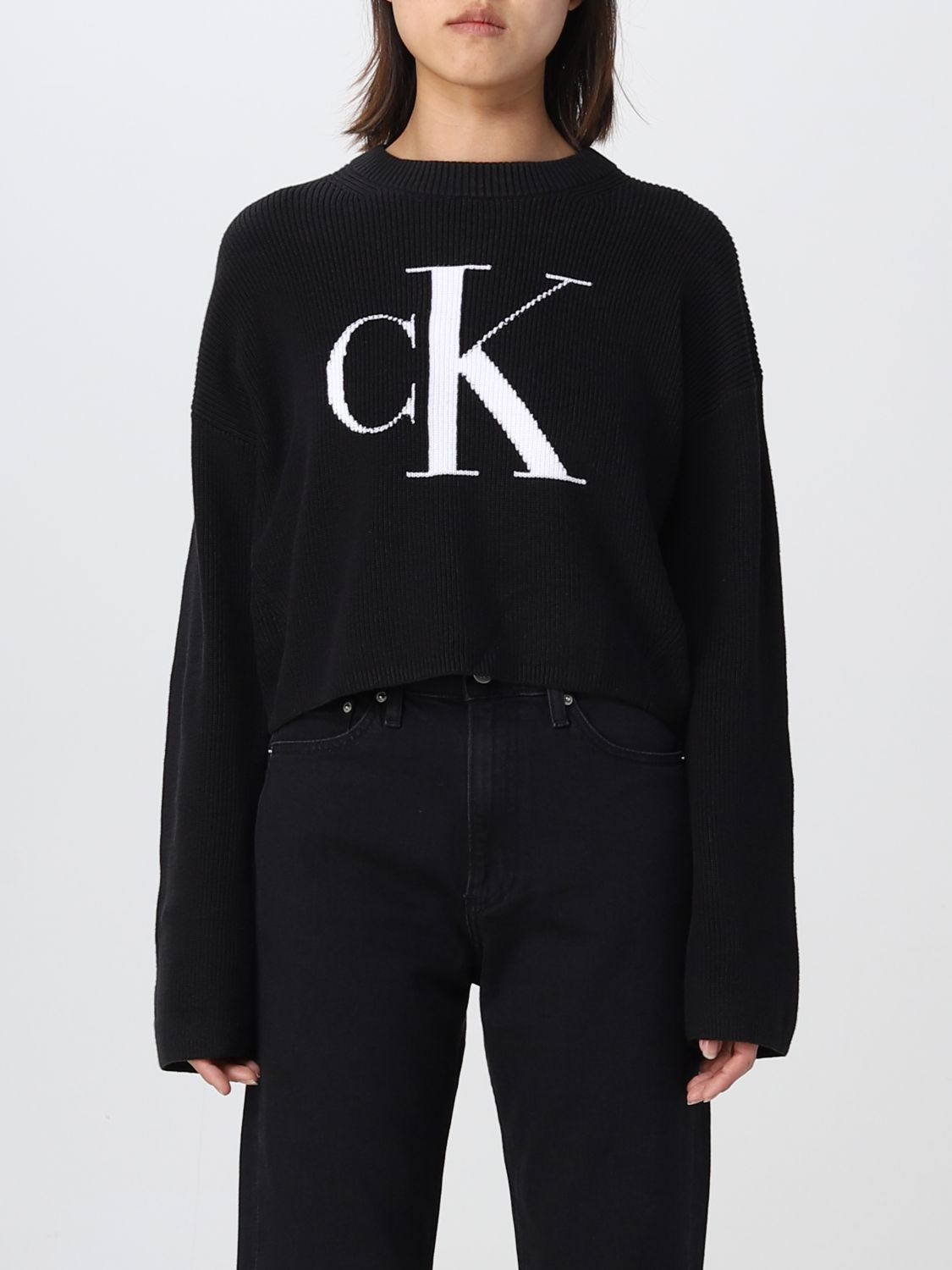 Pidgin verder vuist CALVIN KLEIN JEANS: sweater for woman - Black | Calvin Klein Jeans sweater  J20J221132 online on GIGLIO.COM