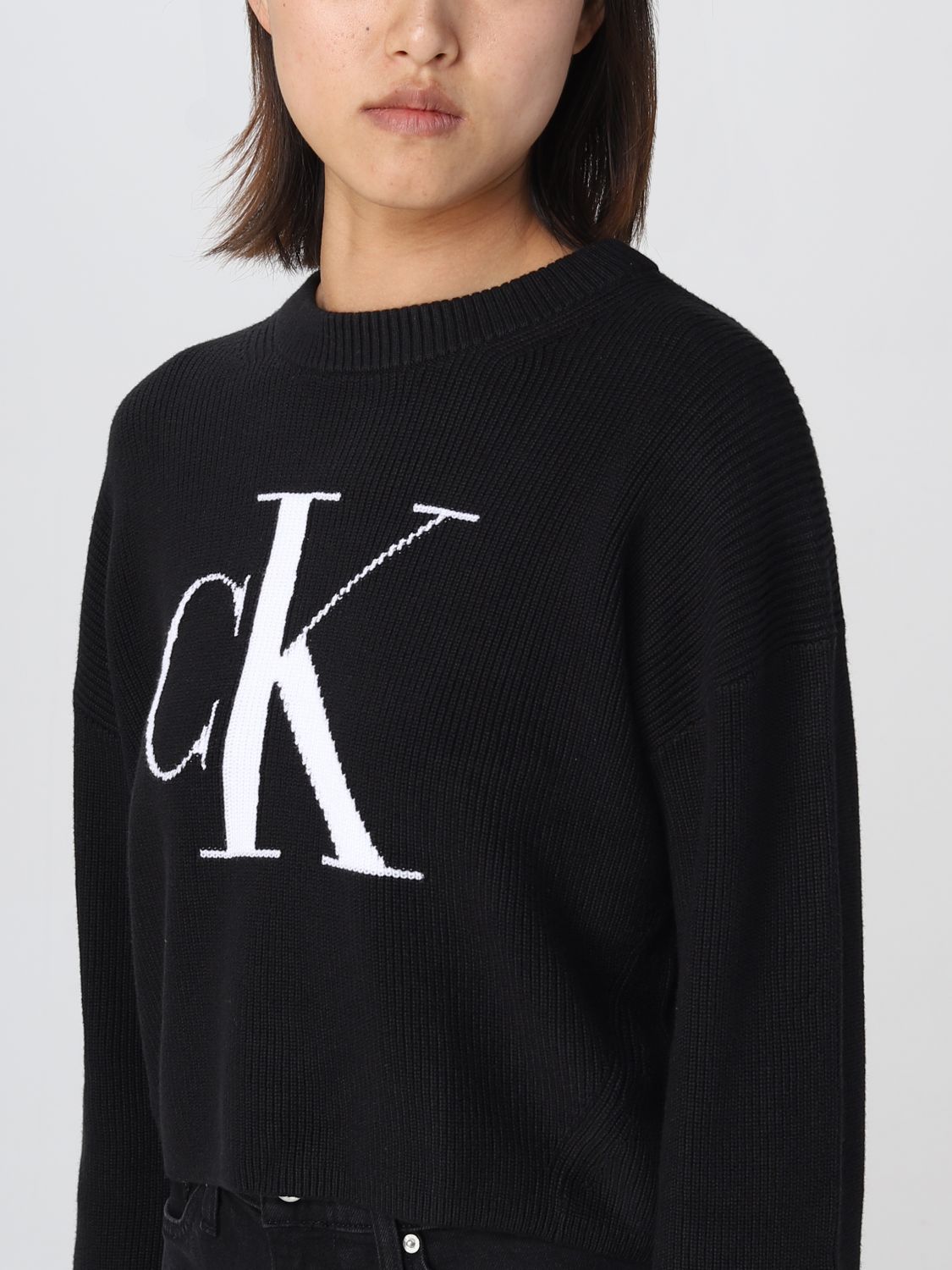 CALVIN KLEIN JEANS: sweater for woman - Black | Calvin Klein Jeans sweater  J20J221132 online on 