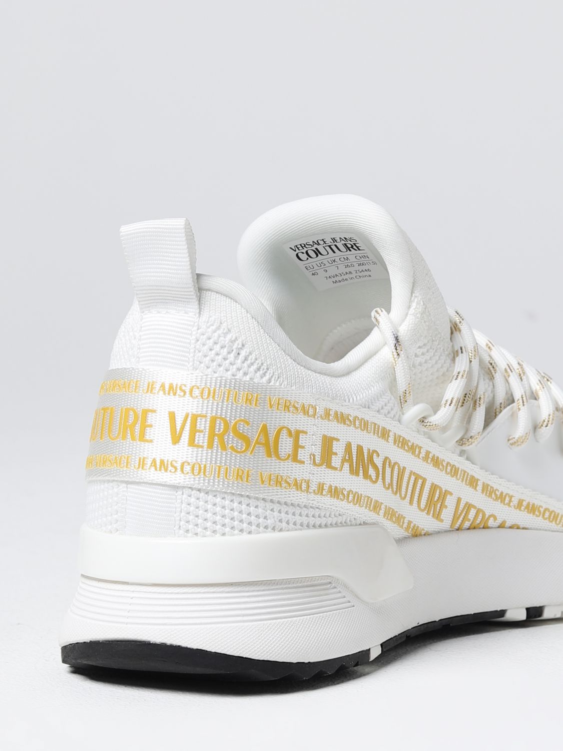 Sneakers Versace Jeans Couture: Sneakers Dynamic Versace Jeans Couture in maglia stretch bianco 3