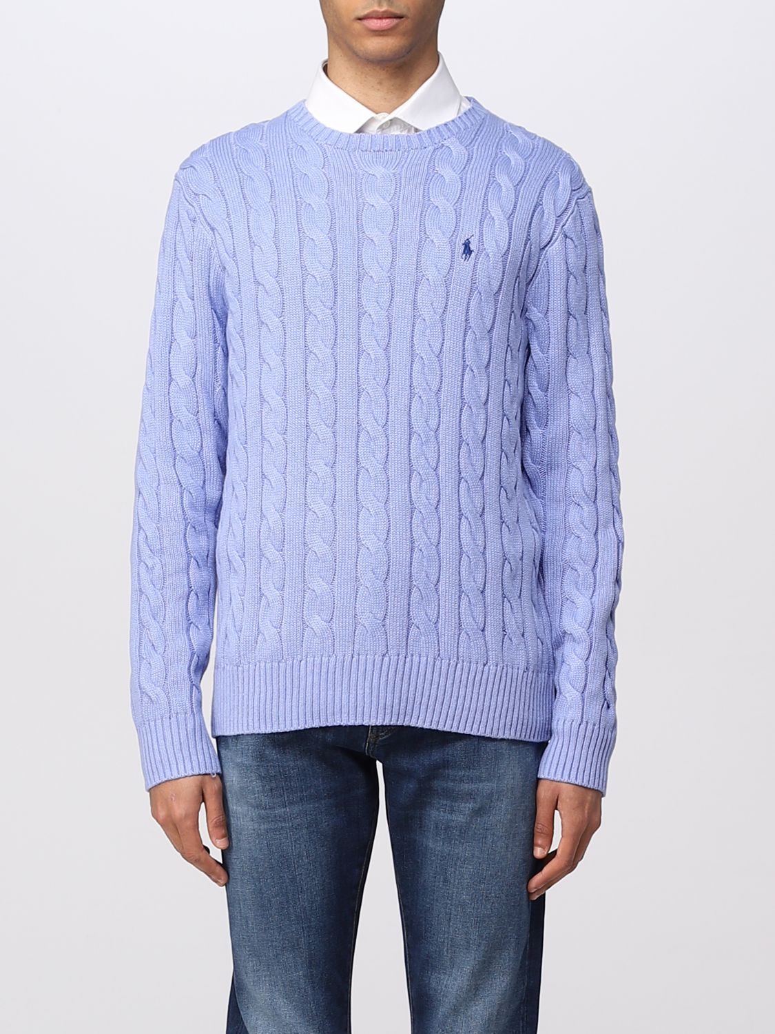 POLO RALPH LAUREN: sweater for man - Blue 1 | Polo Ralph Lauren sweater  710775885 online on 