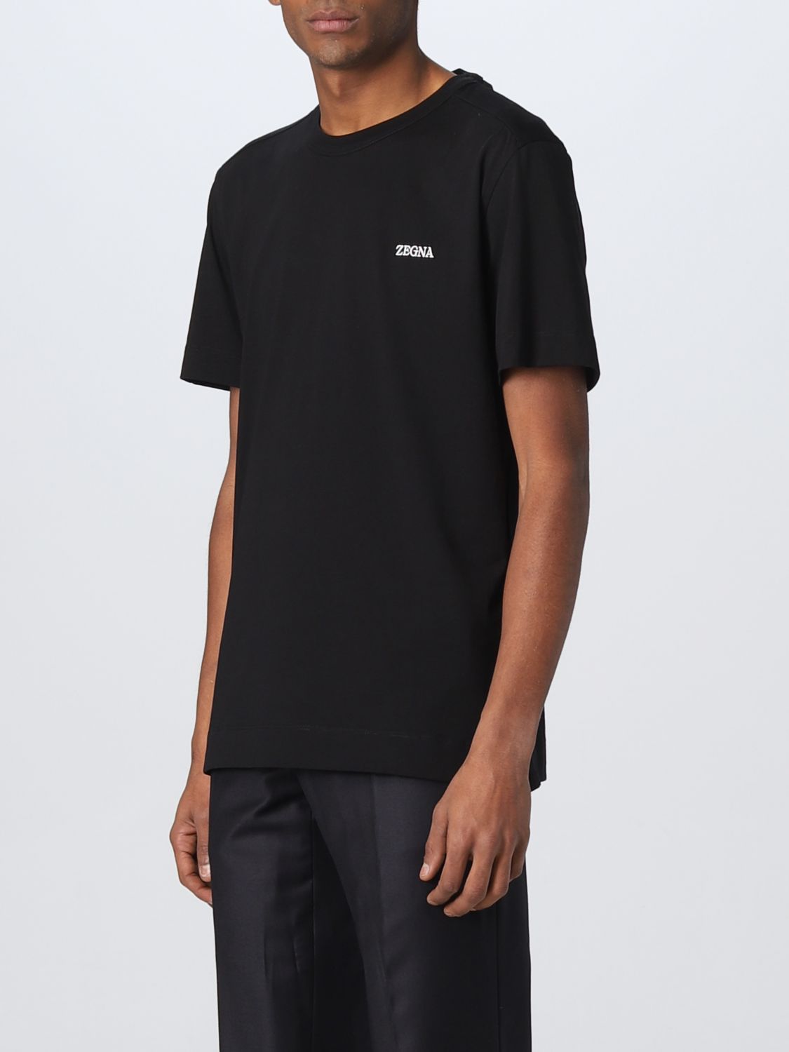 ZEGNA: t-shirt for man - Black | Zegna t-shirt E7360A5B760 online on ...