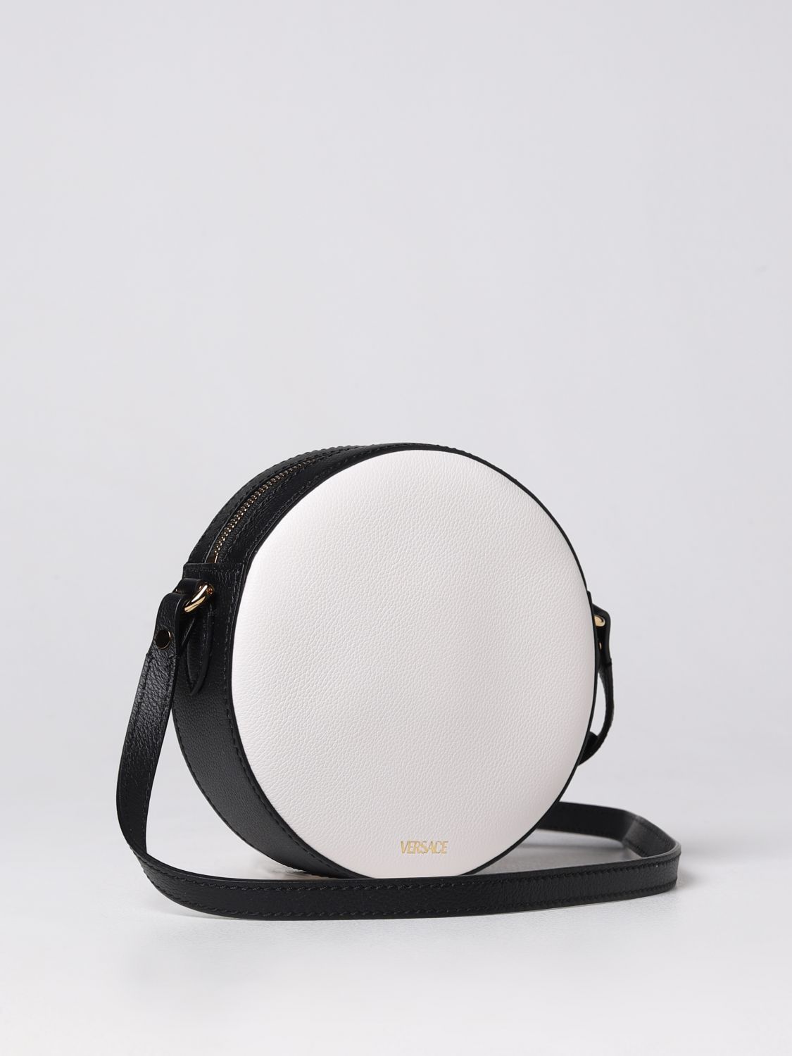 Mini bag Versace: La Medusa Versace bag in micrograin leather white 3