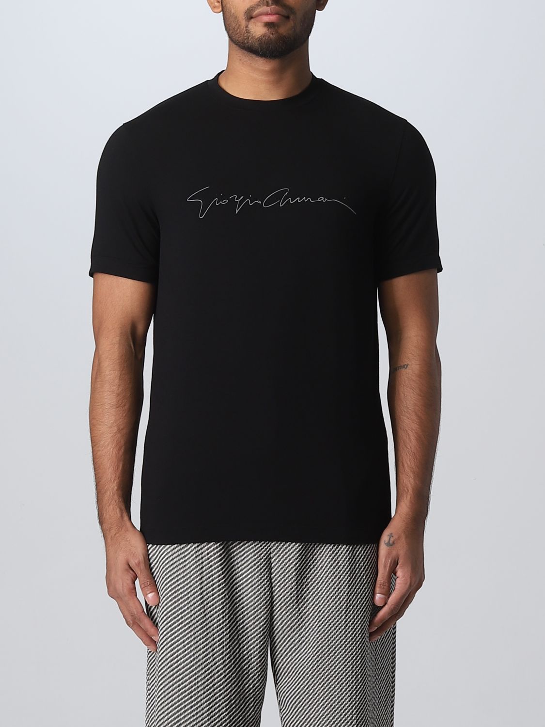 GIORGIO ARMANI: t-shirt for man - Black | Giorgio Armani t-shirt  6GST56SJP4Z online on 