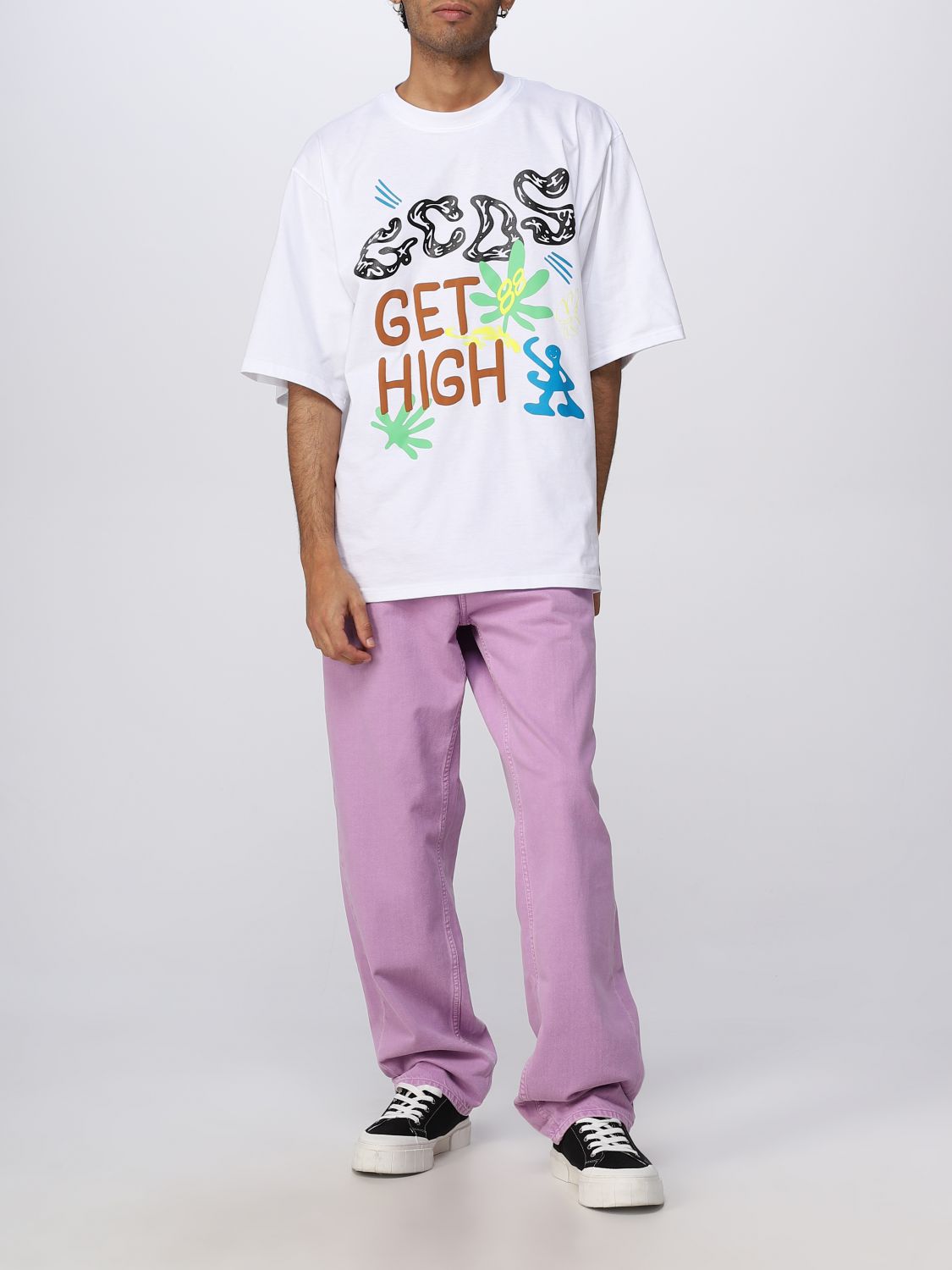 Gcds Outlet: T-shirt con stampa Hippy - Bianco | T-Shirt Gcds
