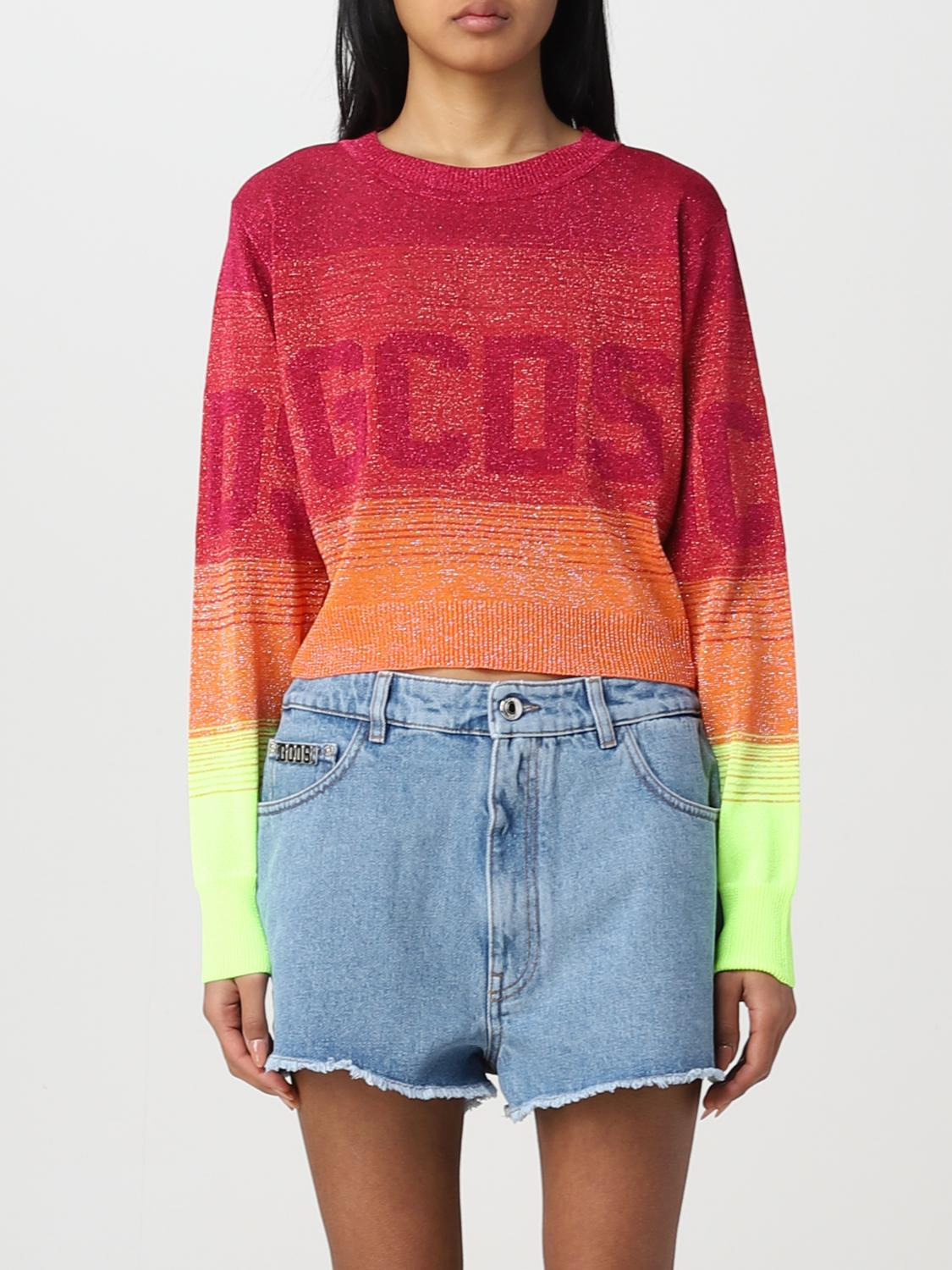 Gcds Logo-print Ombré Cropped Jumper In Multicolor