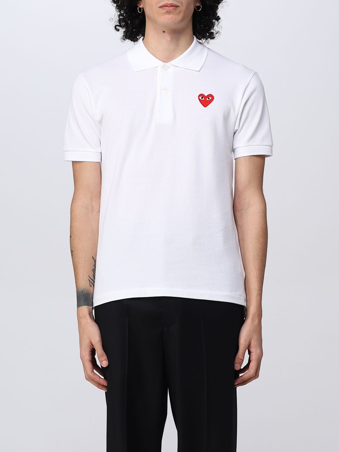 COMME DES GARCONS: polo shirt for man - White | Comme Des Garcons polo ...