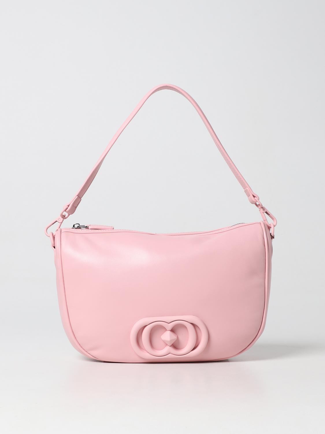 Borsa a spalla La Carrie: Borsa Deccan La Carrie in pelle nappata rosa 1